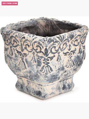 Vintage Concrete Plant Pot, 6.5 Inch Succulent Planter with Drainage Hole